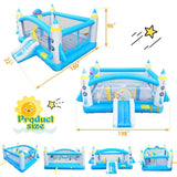 ZNTS Multifunctional Jump 'n Slide Inflatable Bouncer for Kids Complete Setup with Blower - 198" x 180" W1677115481