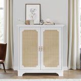 Sideboard Buffet Storage Liquor Cabinet with Rattan Decorated Doors, Kitchen Buffet Storage Cabinet, W1706P311105