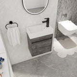 18'' Floating Wall-Mounted Bathroom Vanity with White Resin Sink & Soft-Close Cabinet Door W99936248