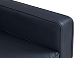 Modern PU Leather Futon Sofa with Tufted Backrest, Adjustable Reclining Couch with Wood & Metal 17372453