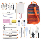 19Pcs Camping Cooking Utensil Kit Portable Picnic Cookware Outdoor Kitchen Equipment Gear Campfire 02334083
