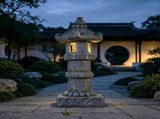 Magnesium Oxide Solar Pagoda Garden Statue with Warm LED Light, Oriental Stone Tower Lantern Outdoor W6572P574591