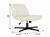 Criss Cross Office Chair, No Wheels Armless Swivel, Wide Seat Criss Cross Chair for Home Office & 34454491