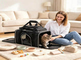 Multi-Way Portable Pet Rolling Carrier Trolley, Aluminum Alloy Frame Collapsible Pet Travel Bag with 92891076