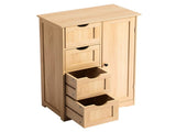 Wood-Grain Bathroom Storage Cabinet, 4 Drawers and 1 Door MDF Cabinet, Compact Moisture-Resistant 97227686