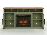 74 inch Fireplace TV Stand Console for TVs up to 85 inches, Minimal Assembly, Sage Green and B108P160246