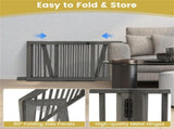 Adjustable Expandable Wooden Pet Gate 22 Inch Tall Freestanding Safety Fence, Gray Pine Wood Slide 24213249
