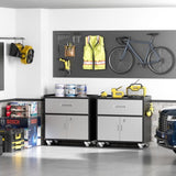 Metal garage cabinets, rolling tool cart boxes with wheels T3421P312355