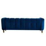 ZNTS Modern Velvet Sofa 83.07 inch for Living Room Blue Color W579107808