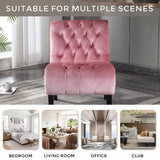 COOLMORE Modern Velvet Armless Accent Living Room Chair / Leisure Chair,Upholstered Fabric Button W39550123