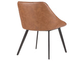 Marche Contemporary Two-Tone Chair in Brown Faux Leather and Grey Fabric - Set of 2 B202P223865