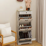 Shoe Storage Cabinet with 1 Drawer, 3 Flip Drawers, Freestanding Shoe Cabinet Organizer with W1120P290634