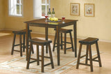 29-inch Bar Height Stools 2pc Set Saddle Seat Solid Wood Cherry Finish Casual Dining Furniture B01151979