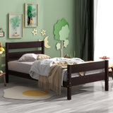 ZNTS Twin Bed with Headboard and Footboard,Espresso W50440500