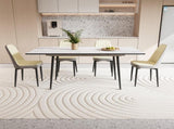 47"-63" expandable dining table set for 2-6 people, equipped with PU fabric thick cushioned dining 92548755