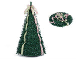 6ft Collapsible Pop Up Christmas Tree Artificial PVC Xmas Tree with Satin Ribbons & Bow Unlit 22632042