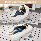 Folding Sofa Chair with 5 Adjustable Positions Plush Floor Lounge Chair for Gaming, Meditation, and W1935P299760