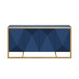 U_STYLE Mahogany Veneer Modern Sideboard with Unique Metal Legs,Suitable for Study,Entryway, N711P230808V