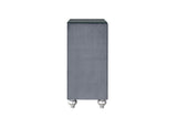 1pc Glam 9-Drawer Dresser w Tempered Glass Top Velvet Tufted Drawer Front Faux Crystal Drawer Knobs B011P228579