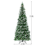 ZNTS 7.5 Feet Artificial Christmas Tree with Pine Cones 87228768