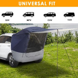 ZNTS 140*180*167cm Silver Tape Hardcore SUV Rear Tent Camping Tent Navy Blue Dark Gray 18384939