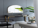 33" x 31" Arched Decorative Accent Mirror with Iron Gold Frame, Wall Deor for Bathroom, Bedroom, W2078124338