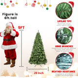 Artificial 5ft Green LED-lit Christmas Tree with 551PVC Mixed Branch Tips,Hinged Premium & Foldable 63839578