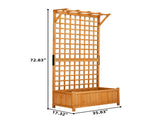 Garden Bed with Trellis, 72 Inch Height Metal Planter Box with Trellis 36622566