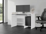 Koyuk Computer Desk with Sliding Keyboard Tray, Lower Storage Shelf and CPU Compartment, White B097P474288