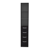 Vanguard Linen Cabinet, Three Shelves, Four Drawers White B200P286969
