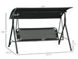 3-Seat Outdoor Patio Swing Chair-Black 70074615