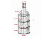 75 Inch Round Wine Cabinet with Shelves and Hanging Goblet Holder, Wine Rack 22556324