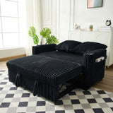 Sleeper Couch w/Pull Out Bed, Modern Corduroy Convertible Sleeper Bed, Small Love seat W1825P333318