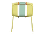 Summer - 4-Pack Modern Striped Color Block Chairs Indoor/Outdoor PP Plastic Seat & Sturdy Metal W3450P322861