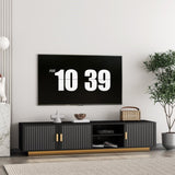 Mid Century Modern TV with LED Lights for 80 Inch TV, Entertainment Center Wooden TV, TV W1321P154003