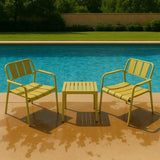 Summer - 2-Piece PP Single-Seater Chairs Coffee Table Set Indoor/Outdoor Multi-Purpose Furniture W3450P323332