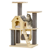 ZNTS Cat Tree for Indoor Cats with Pillow-Covered Perches, Spinning Toy, Modern Climbing Activity Cat 36677720