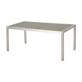 Coral Outdoor Aluminum Dining Table with Faux Wood Top, Gray Finish,Grey 60452.00