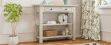 ZNTS TREXM Retro Console Table with Drawer and Two Sturdy Shelves for Entryway, Living Room N715P195561E