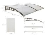 HT-200 x 100 Household Application Door Window Rain Cover Eaves Canopy Silver 38523902