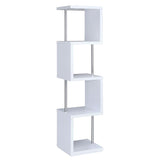 White and Chrome 4-tier Bookcase B062P145510