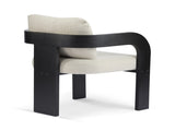 2-Pack Dining Chairs with Pillow Back, Beige Fabric, Black Solid Wood Frame N779P298399A