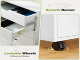 5-Drawer Portable Storage Cabinet on Wheels for Office, Bedroom & Home Organization, White 16848472