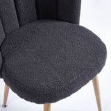 Modern GRAY dining chair with iron tube wood color legs, shorthair cushions and W23461122