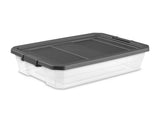 (2 pack) 40 Quart Medium Stackable Storage Bin, Clear Plastic Underbed Storage Container with Latch 37753299