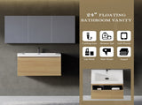 24'' Floating Bathroom Vanity with Sink, Wall-Mounted Striped Storage Cabinet with Soft-Close Drawer W1573P265193