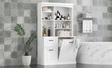 Bathroom Storage Cabinet with Tilt-Out Hamper, 70.9'' Tall Free Standing Organizer with Drawers & N725P278420K