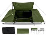 Collapsible camping tent with an integrated cot 53386816