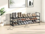 3-Tier Metal Shoe Rack Organizer Stackable, Space-Saving Storage Shelf for 20-24 Pairs, Upright or 94564414