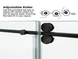 60*66" Fixed & Sliding Shower Door, Round Tube Hardware, Clear Glass Shower Door, 3/8 SGCC 37092779